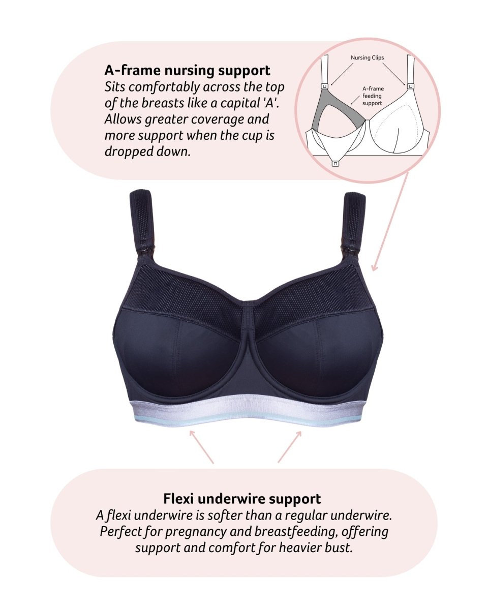 Reactivate Sports Nursing Bra - Black - Hotmilk Lingerie