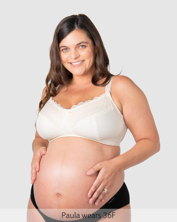 Show Off Full Cup Nursing Bra Ivory - Main Front View - Maternity & Breastfeeding Bra Larger Busts - Hotmilk Lingerie