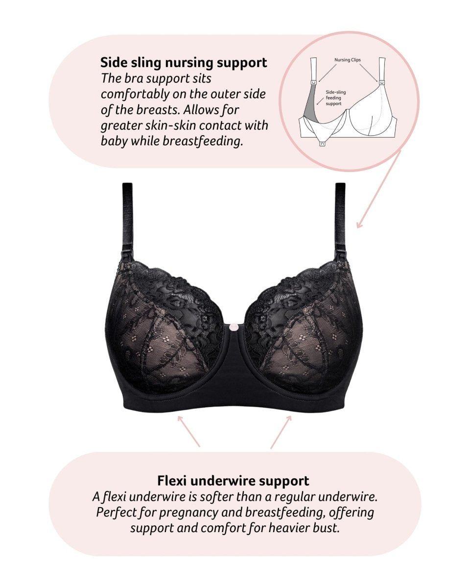 Temptation Full Cup Nursing Bra - Black - Hotmilk Lingerie