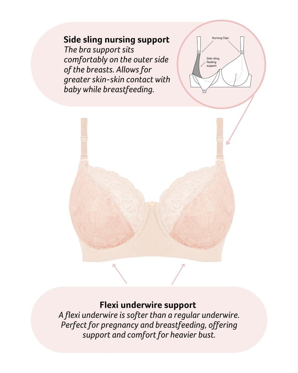 Temptation Full Cup Nursing Bra - Powder - Hotmilk Lingerie