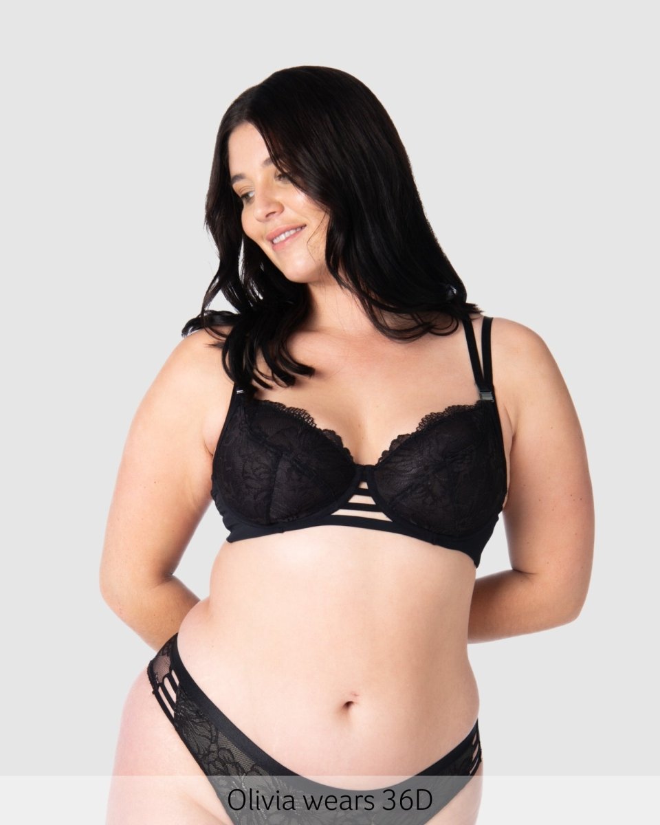 True Luxe Plunge Nursing Bra - Black - Hotmilk Lingerie