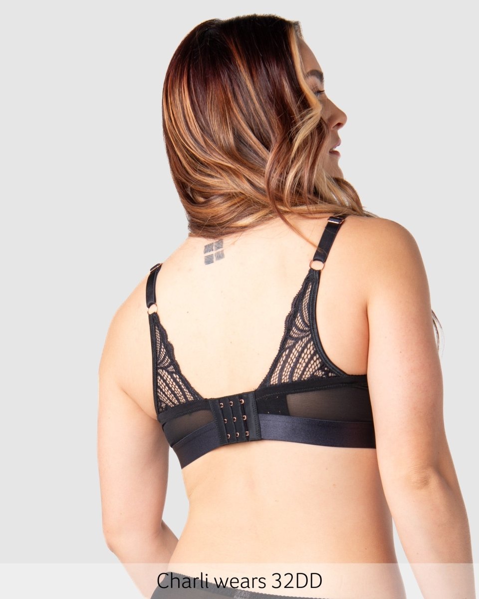 Warrior Plunge Nursing Bra - Black - Hotmilk Lingerie