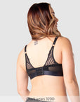 Warrior Plunge 2.0 Nursing Bra Black - Back View - Eco Maternity Plunge Nursing Bra - Hotmilk Lingerie