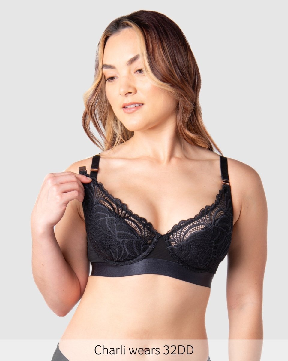 Warrior Plunge Nursing Bra - Black - Hotmilk Lingerie