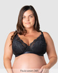 Warrior Plunge 2.0 Nursing Bra Black - Alt View - Eco Maternity & Breastfeeding Plunge Bra - Hotmilk Lingerie