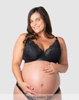 Warrior Plunge 2.0 Nursing Bra Black - Main View - Eco Maternity Plunge Bra with Magnetic Clip - Hotmilk Lingerie