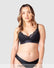 Warrior Plunge 2.0 Nursing Bra Black - Front View - Eco Maternity Plunge Bra with Magnetic Clip - Hotmilk Lingerie