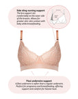 Warrior 2.0 Plunge Nursing Bra Bronze - Technical Features - Maternity Plunge Bra Features - Hotmilk Lingerie