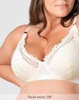 Warrior Plunge 2.0 Nursing Bra Ivory - Crop View - Eco Maternity & Breastfeeding Plunge Bra - Hotmilk Lingerie