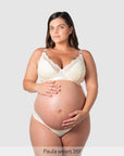 Warrior Plunge 2.0 Nursing Bra Ivory - Full Length View - Eco Maternity & Breastfeeding Plunge Bra - Hotmilk Lingerie