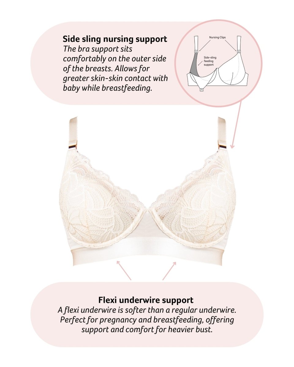 Warrior Plunge Nursing Bra - Ivory - Hotmilk Lingerie