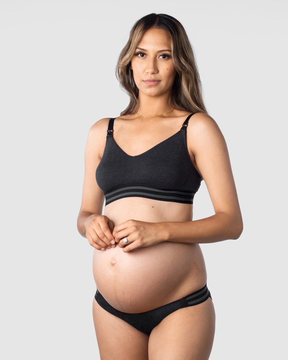 Elevate Cotton Black Multifit Nursing Bra - Wirefree - Hotmilk Lingerie