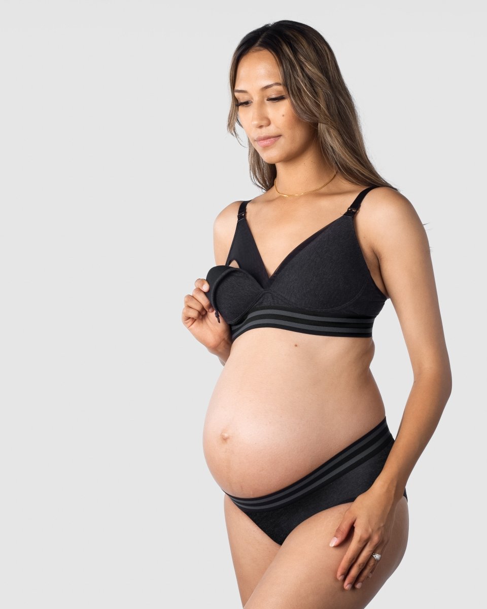 Elevate Cotton Black T-Shirt Nursing Bra - Wirefree - Hotmilk Lingerie