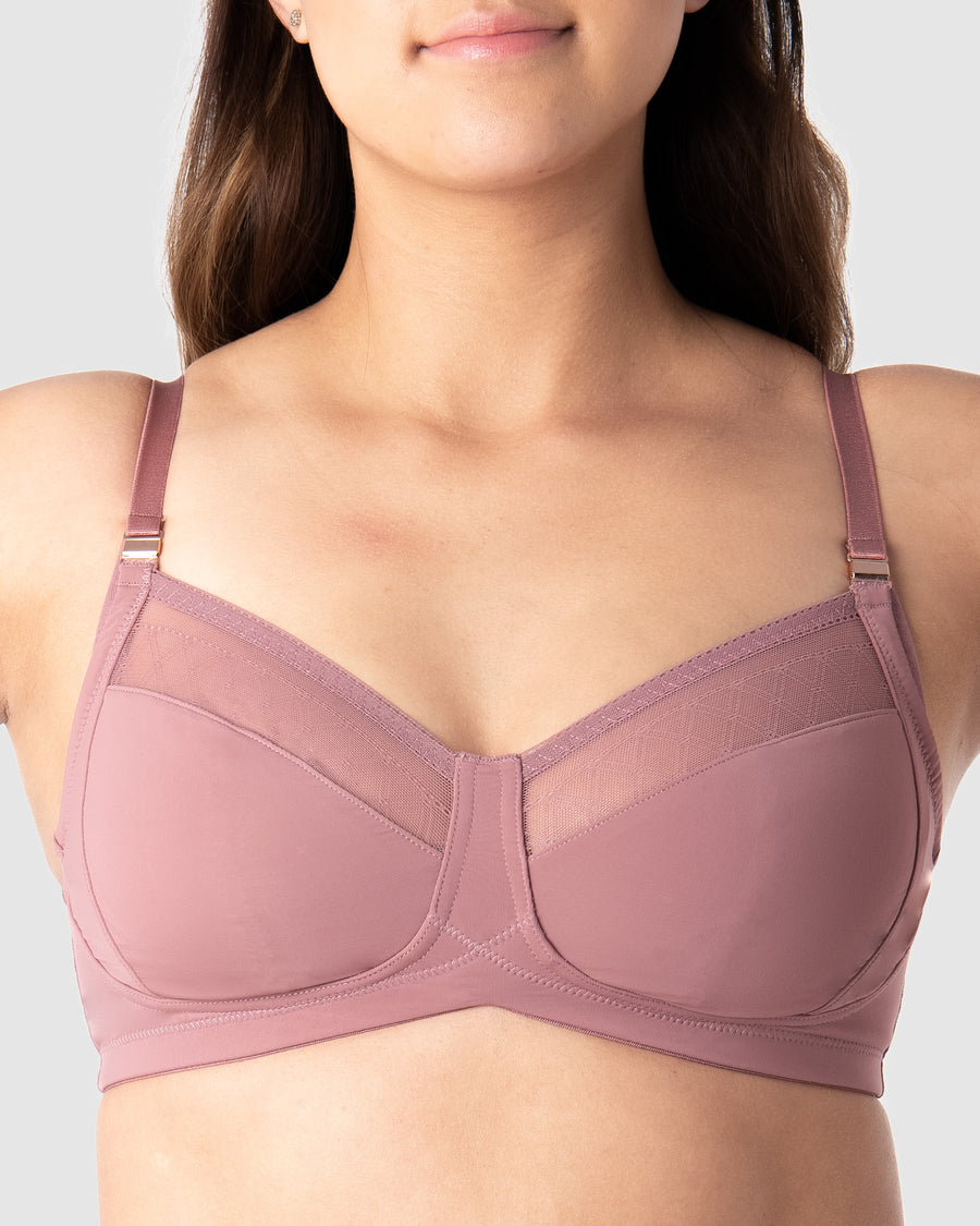 HOTMIK UK MATERNITY LUNAR ECLIPSE ANTIQUE ROSE NURSING BRA - WIREFREE