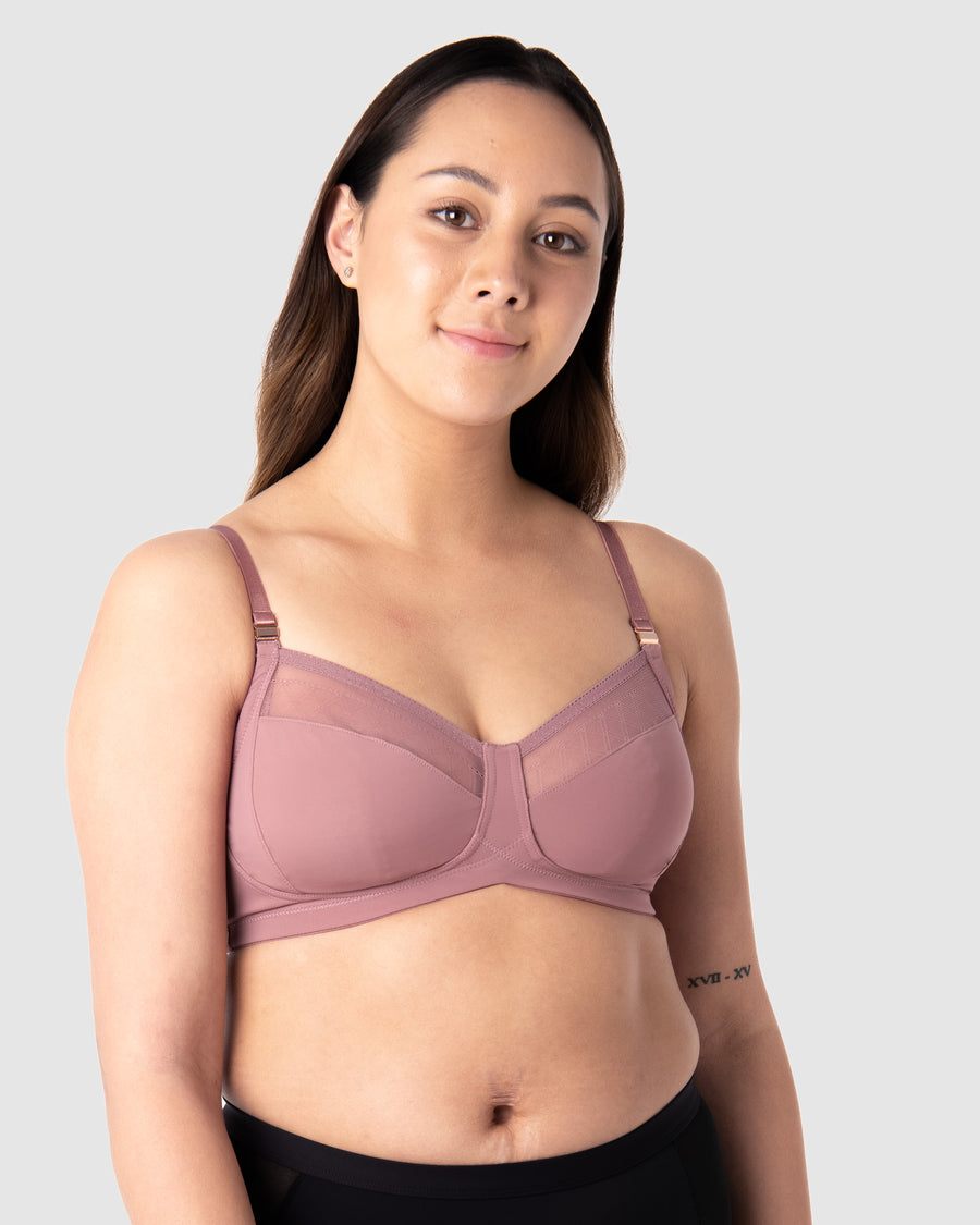 HOTMIK UK MATERNITY LUNAR ECLIPSE ANTIQUE ROSE NURSING BRA - WIREFREE