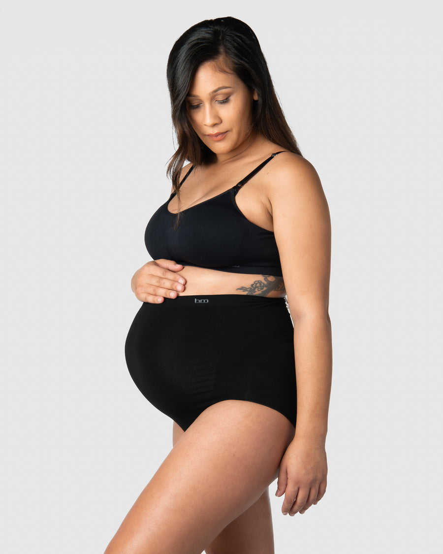 HOTMILK UK MY NECESSITY SEAMLESS BLACK PREGNANCY FULL BRIEF