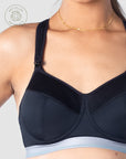 HOTMILK UK REACTIVATE SPORTS BLACK NURSING MATERNITY BRA - FLEXI UNDERWIRE