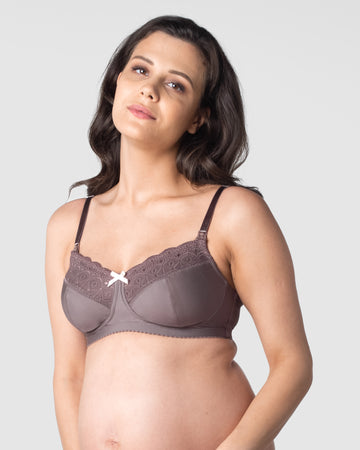 HOTMILK UK SHOW OFF PEPPERCORN NURSING MATERNITY BRA - WIREFREE