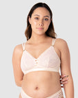 HOTMILK UK TRUE LUXE CAMEO MULTI-FIT NURSING MATERNITY BRA - WIREFREE MATCHED WITH TRUE LUXE MATERNITY CAMEO BIKINI BRIEF