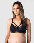 Hotmilk Maternity Lingerie UK WARRIOR BALCONETTE BLACK CONTOUR NURSING BRA - FLEXI UNDERWIRE