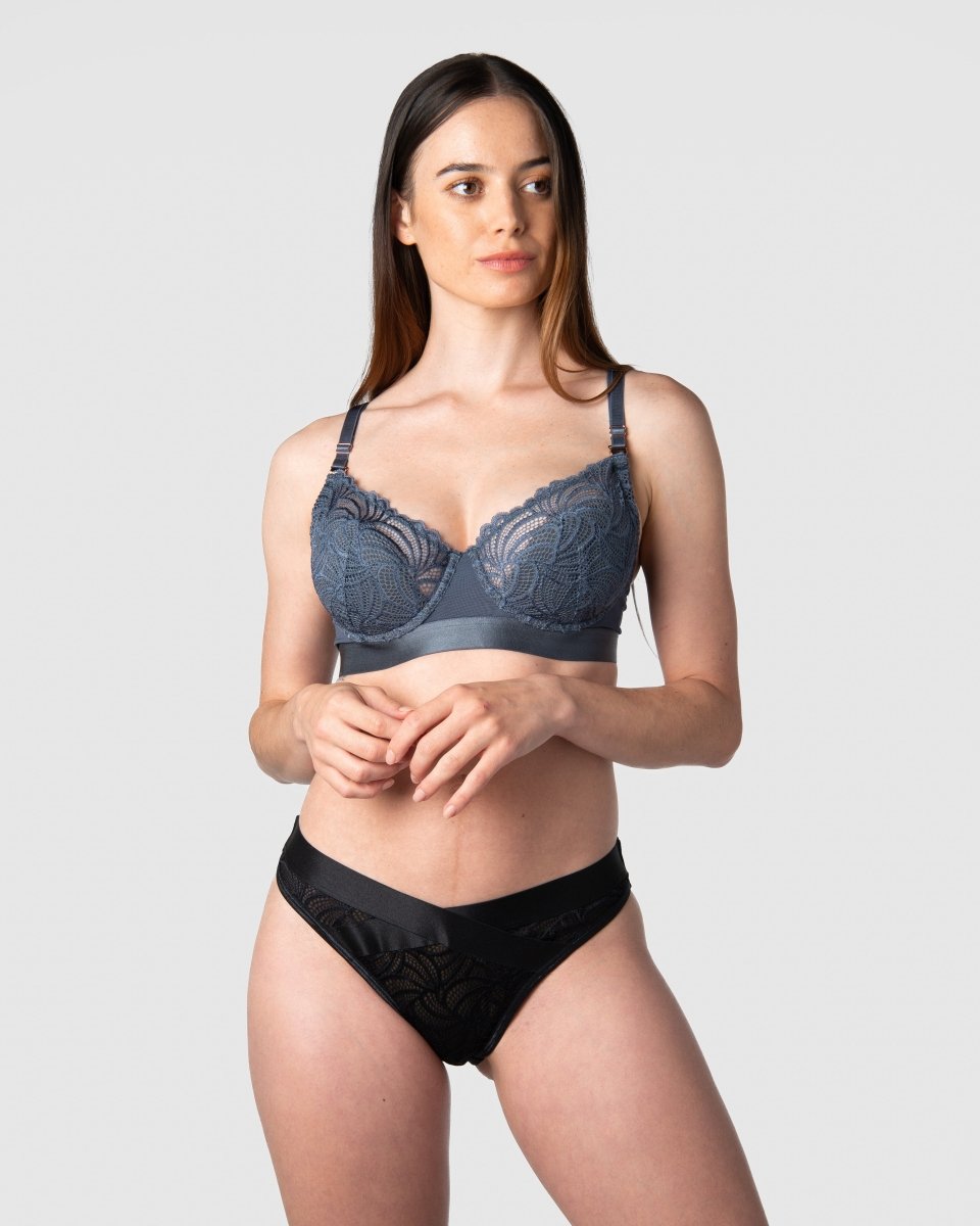 Warrior Demi Nursing Bra - Slate - Hotmilk Lingerie