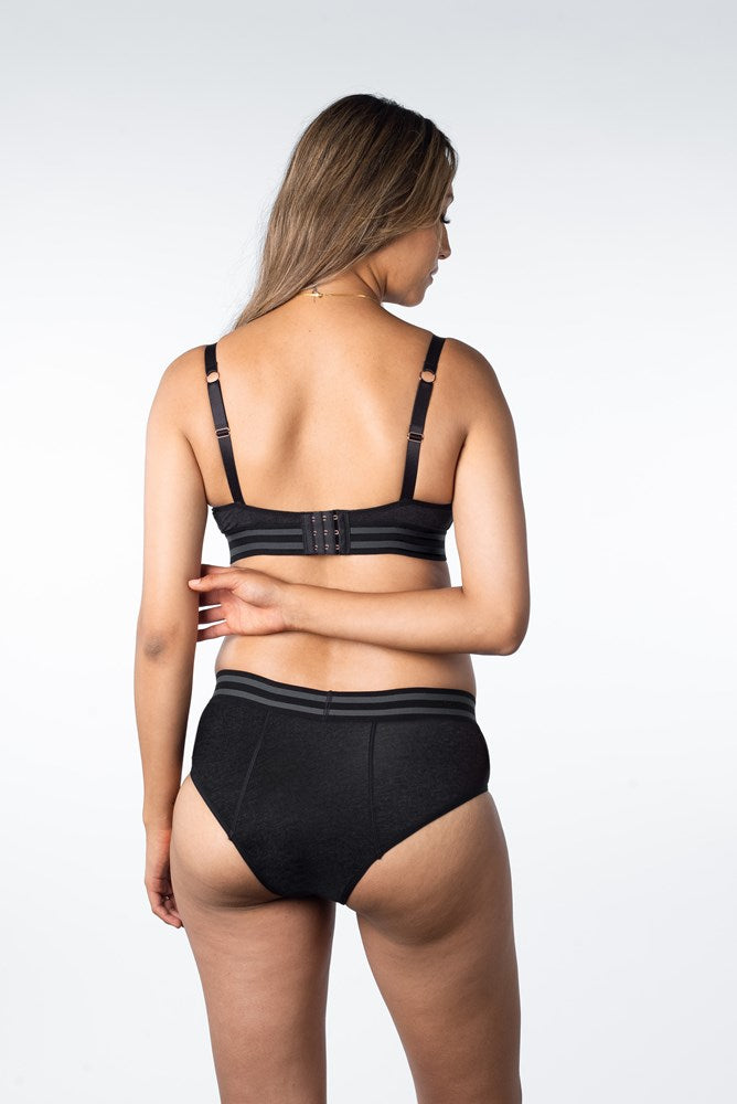 HOTMILK UK ELEVATE BLACK MODERATE LEAKPROOF HI BRIEF