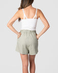 Experience the allure of the Hotmilk 'Sage Lounge Short,' especially when paired with the Hotmilk My Necessity nursing cami to create the ultimate postpartum lounge set. These shorts embody sumptuous comfort, boasting a soft waistband and a flattering above-knee length that seamlessly combines style and relaxation. If you're in pursuit of the perfect loungewear for pregnancy and postpartum comfort, your search ends with Hotmilk Uk Sage Lounge Short