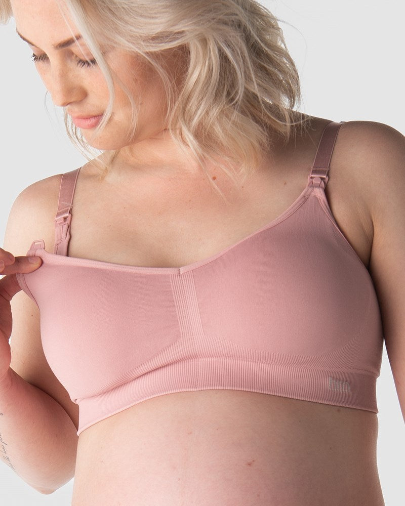 HOTMILK UK MY NECESSITY BLUSH MULTIFIT REGULAR CUP MATERNITY NURSING BRA  - WIREFREE