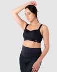 HOTMILK UK NURSING AND MATERNITY ZEN SPORTS BRA BLACK - WIREFREE