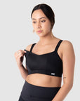 HOTMILK UK NURSING AND MATERNITY ZEN SPORTS BRA BLACK - WIREFREE