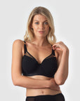 HOTMILK UK PROVOCATEUR BALCONETTE BLACK NURSING BRA - FLEXI UNDERWIRE