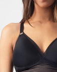 AMBITION TRIANGLE CONTOUR BLACK NURSING BRA - WIREFREE