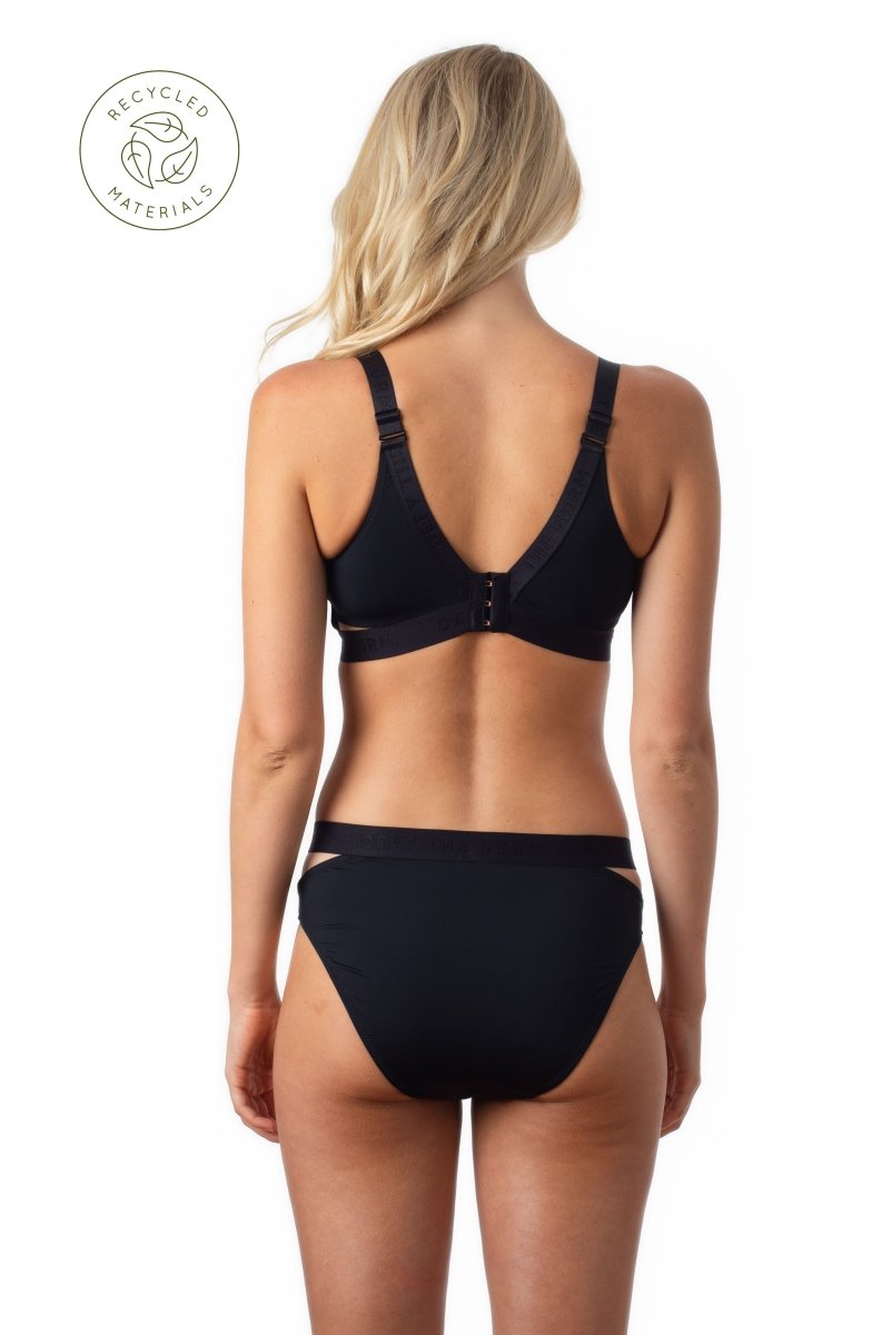 Defy Crop Black Nursing Bra - Wirefree - Hotmilk Lingerie